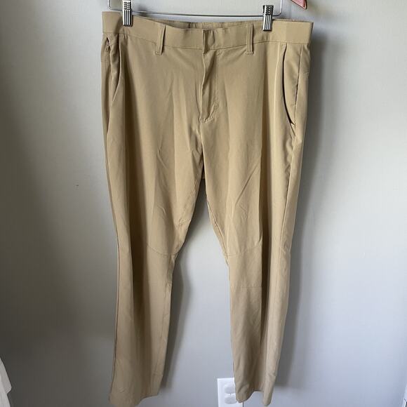 Fabletics Other - Fabletics Pants Mens‎ Tan Khaki Only Pant Slim Fit Stretch Preppy Fits 33 X 32